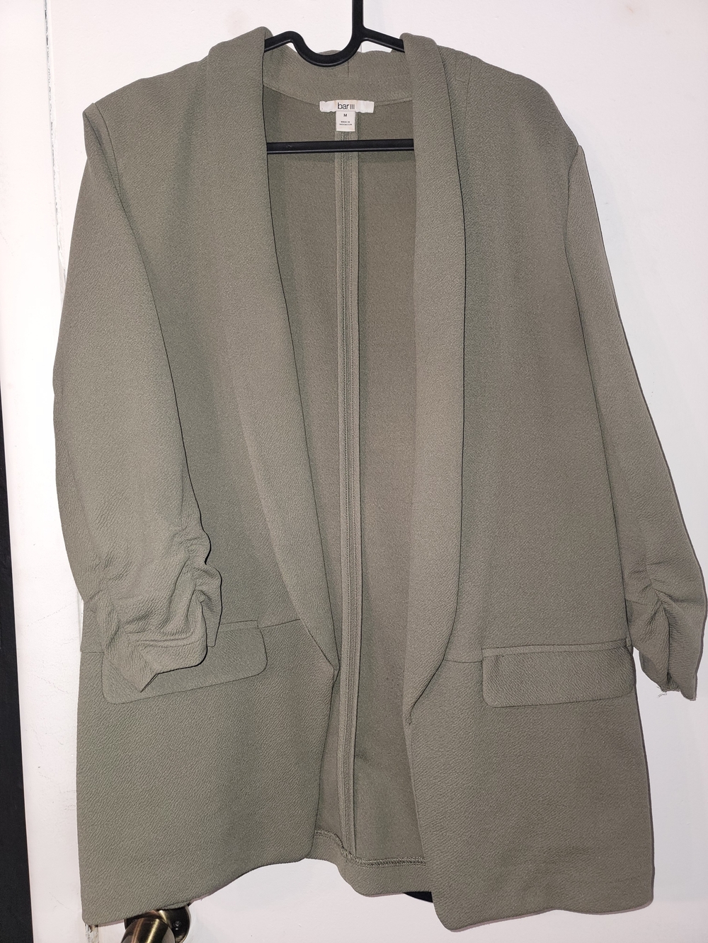 BAR III Open-Front Olive Green Women’s Oversized Blazer Jacket -